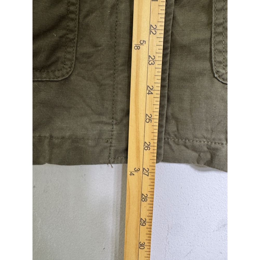 Talbots Twill Field Jacket Olive Green Cotton Utility Sz MP Safari Military Fall - Picture 13 of 16